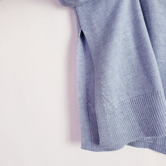 Eileen Fisher Fine Italian Merino Lt Blue Sweater - Picture 6 of 10